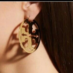 Authentic Tory Burch Miller Hoop Earrings NWT